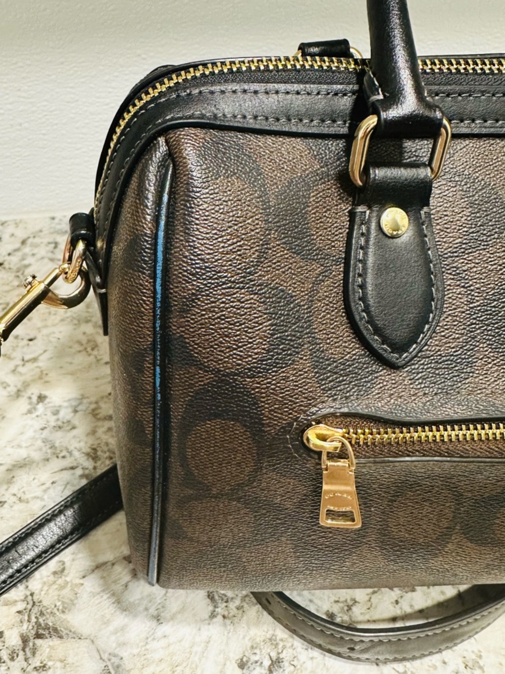 Coach Rowan  Coated Canvas Signature Satchel Bag - Picture 9 of 11